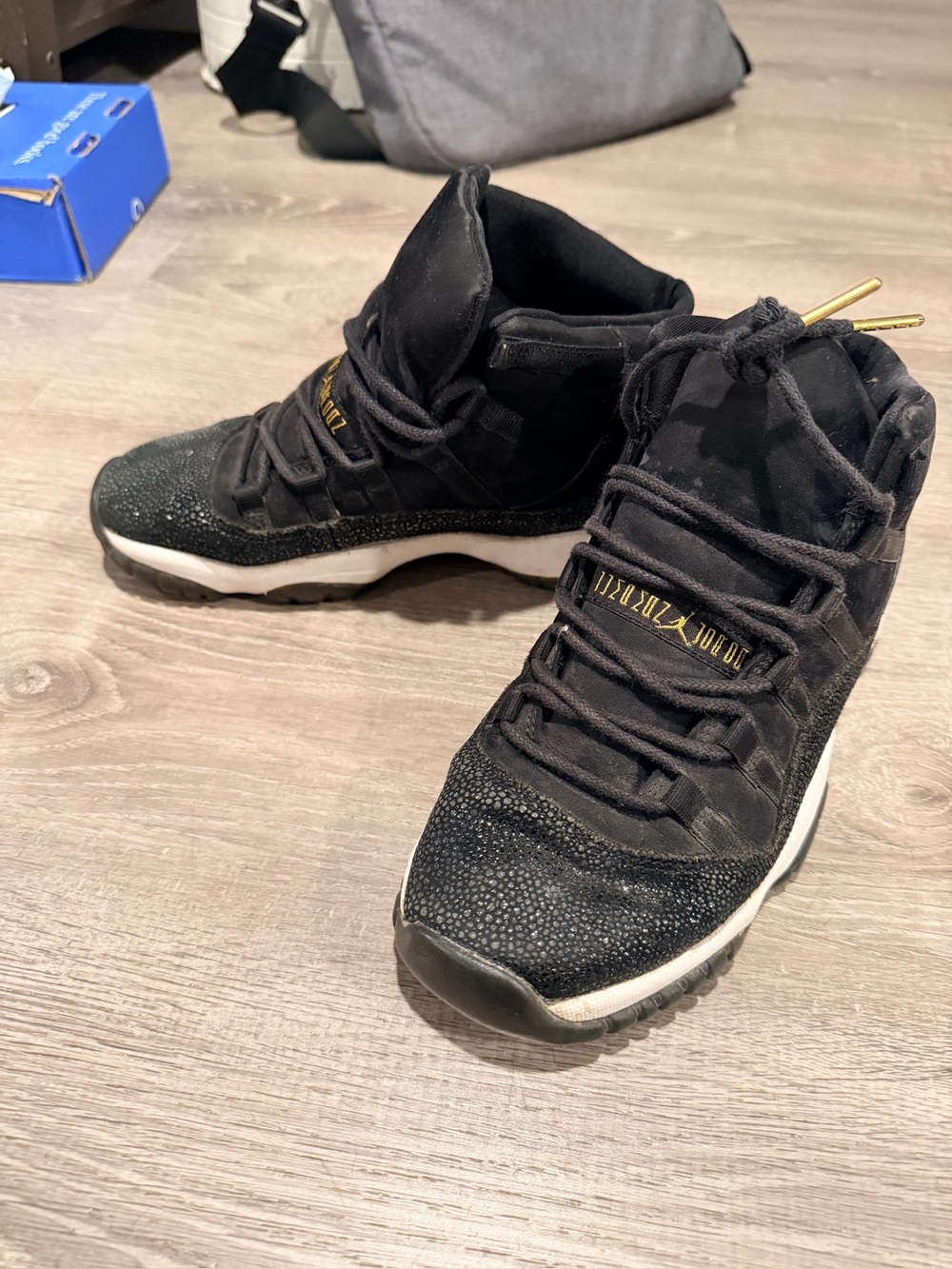 Nike Air Jordan 11 Retro Premium GS 'Heiress black Stingray' Shoes Size 5Y RARE